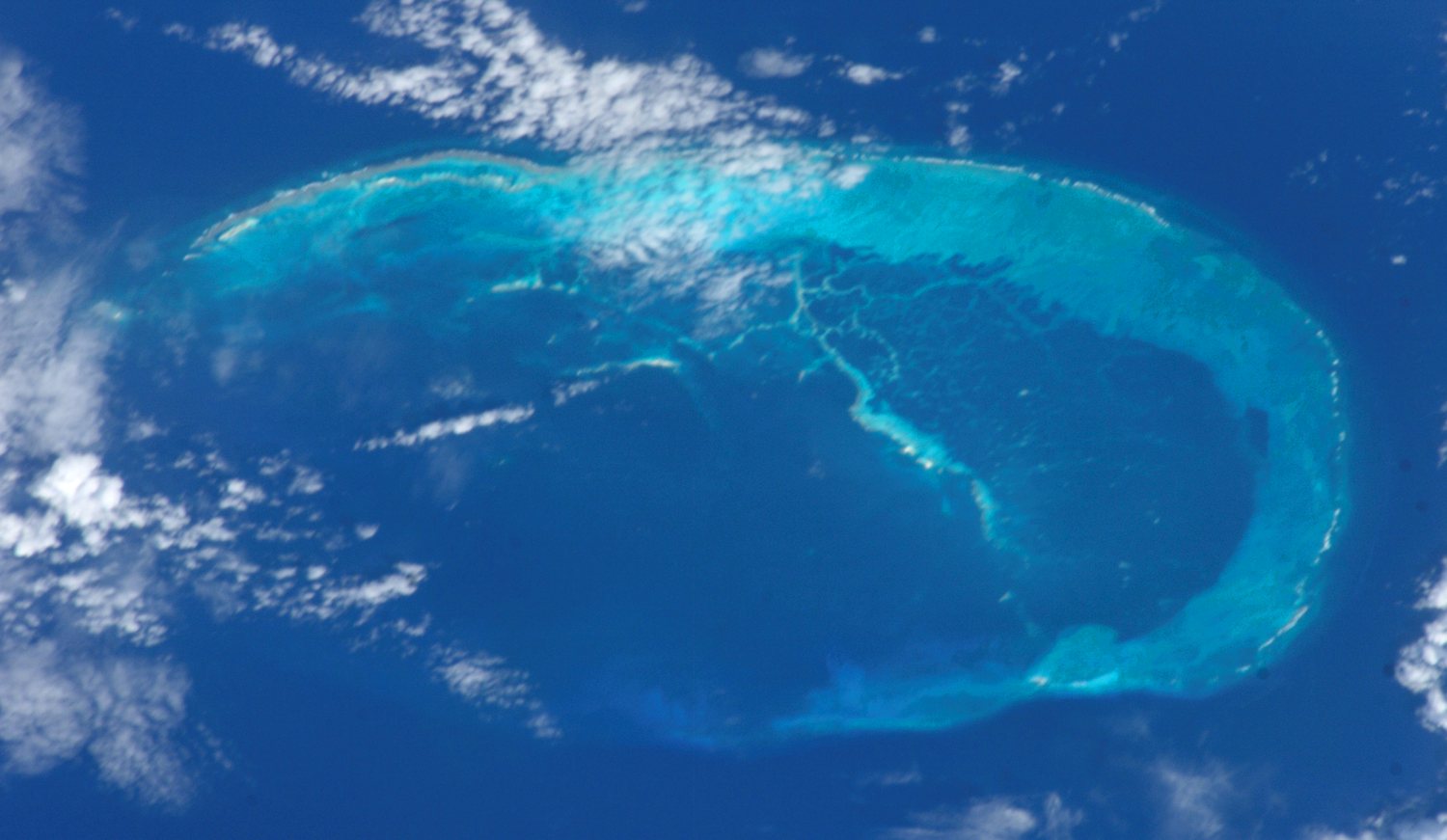 Satellite view of French Frigate Shoals in the Northwestern Hawaiian Islands
