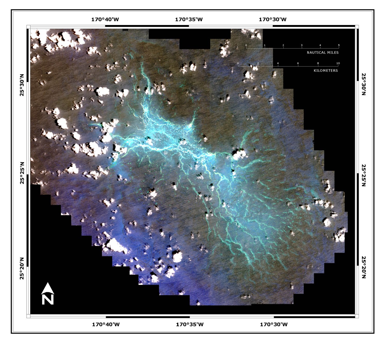 NOAA true-color satellite mosaic of Maro Reef