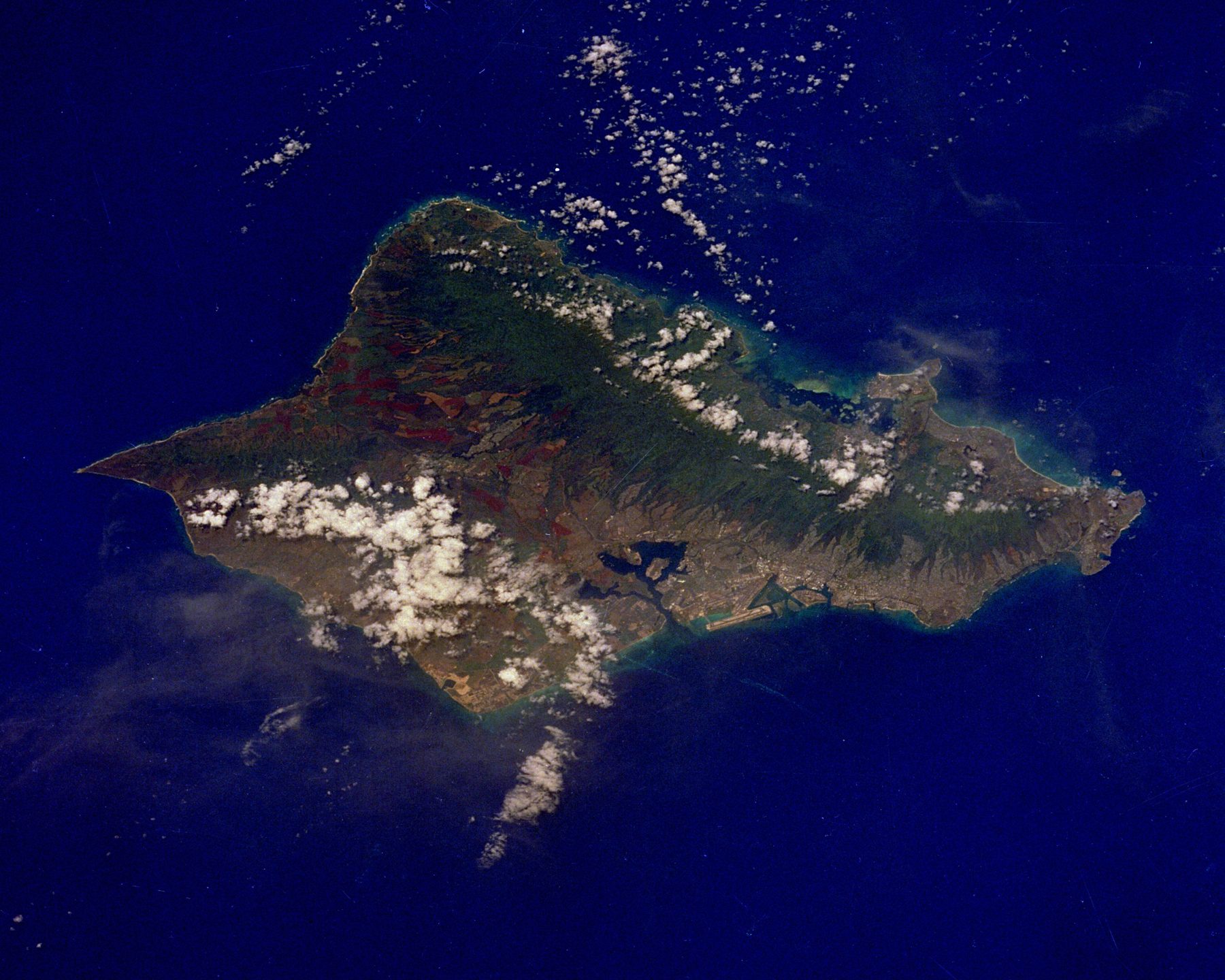 NASA satellite view of Oʻahu