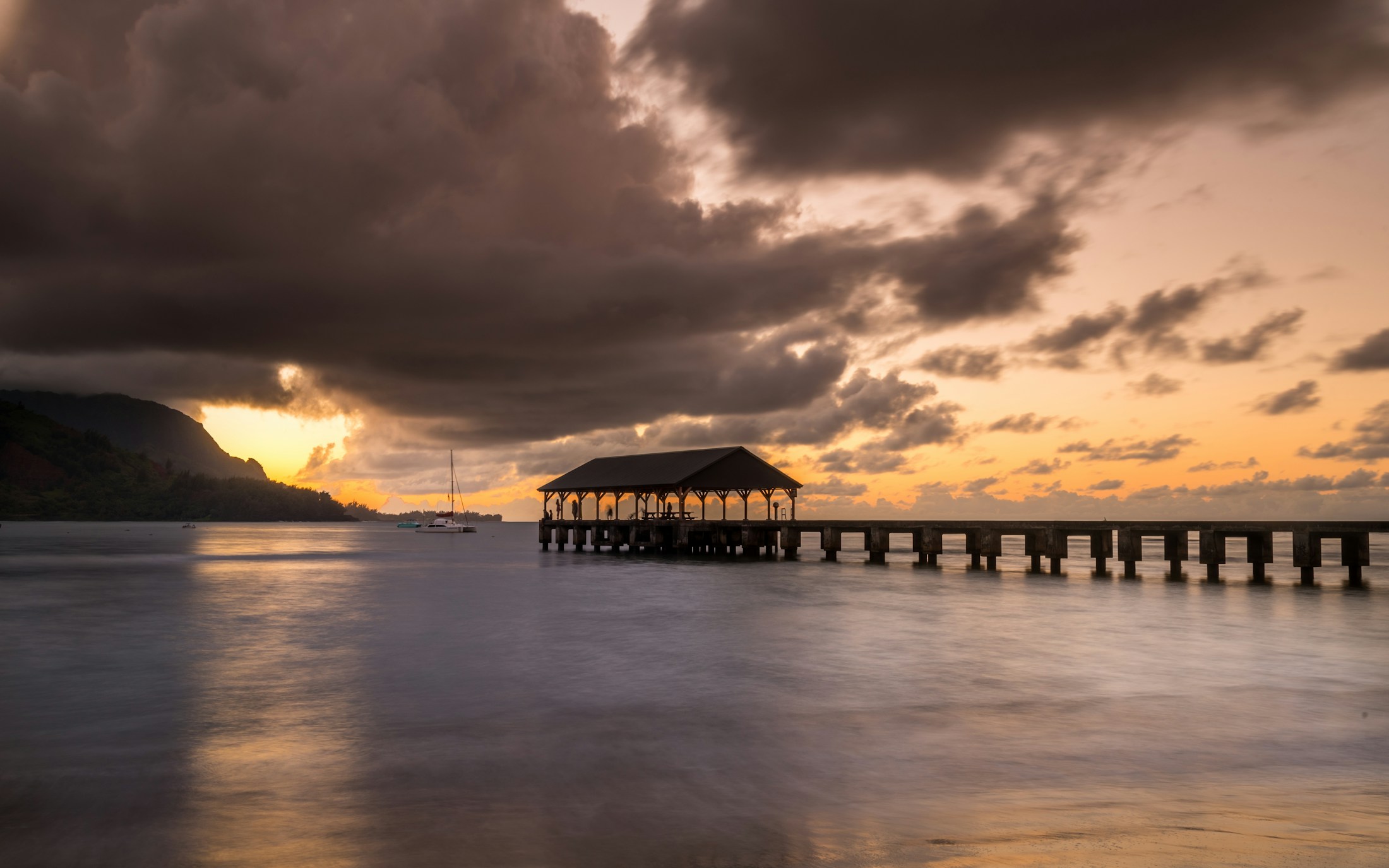 Hanalei Pier at sunset
