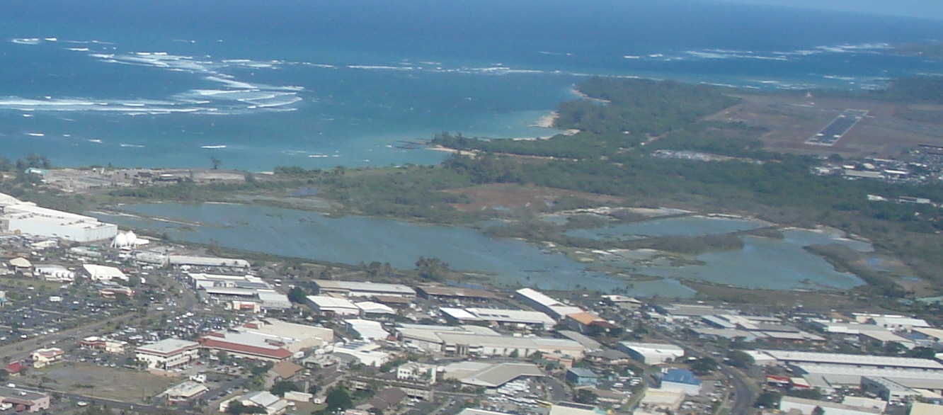 Wetland habitat and coastal landscape at Kanahā Pond