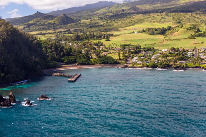 Hana from the sea, Hana, Maui
