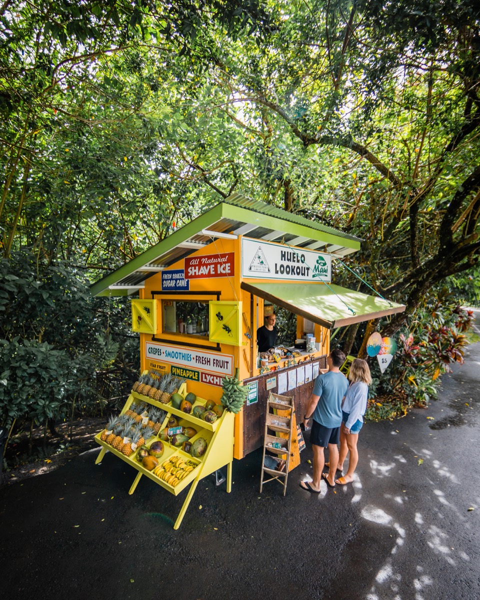 Small fruit stand along Hana Highway, Huelo, Maui