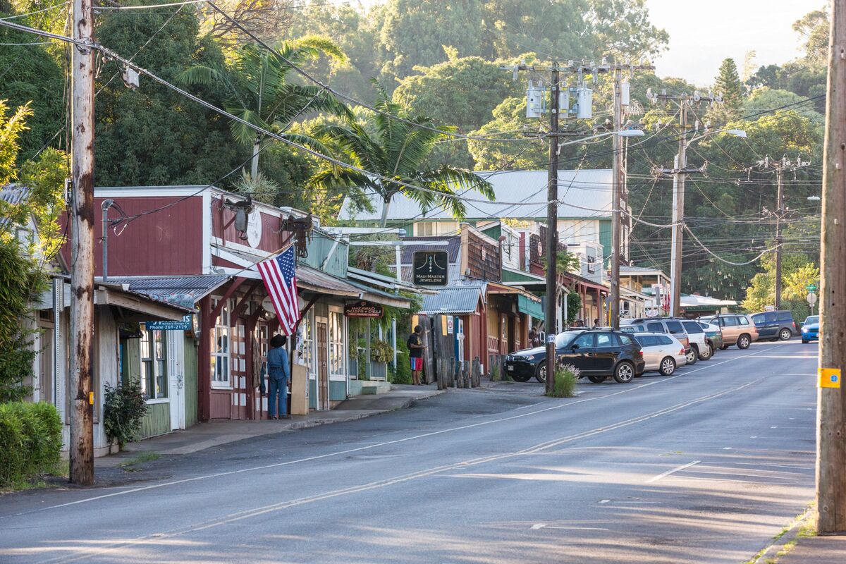 Historic storefronts along Makawao’s main street