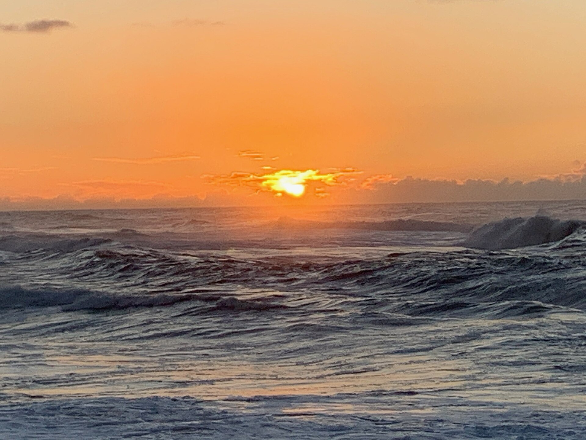Orange evening light over Sunset Beach